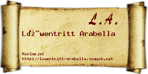 Löwentritt Arabella névjegykártya